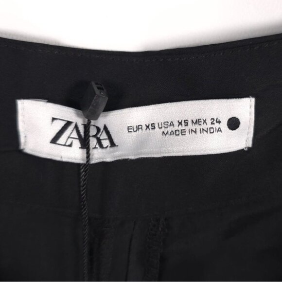 NWT Zara Embroidered High Waisted Silky Satin Wide Leg Pants 6895/272/800/ XS - Picture 9 of 16